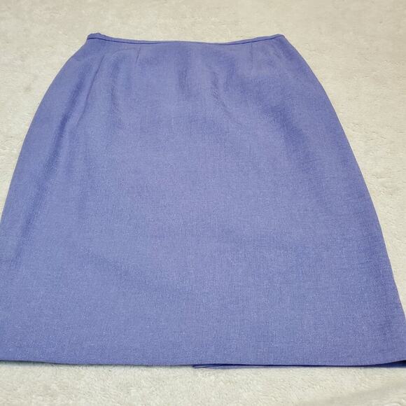 VTG Amanda Smith Petite Purple Work Suit‎ Blazer Jacket Peplum Blouse Skirt 10P - Picture 14 of 16